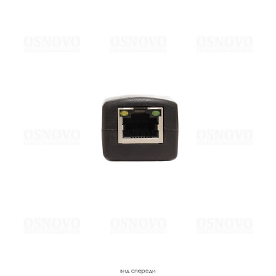 Преобразователь напряжения PoE OSNOVO CN-PoE24/G PoE-конвертер Gigabit Ethernet 48V в 24V. Порты: вх. - RJ45(10/100/1000 Base-T, IEEE 802.3af/at), вых. - кабель RJ45(10/100/1000 Base-T, 24V 1A). Входное напряжение: DC48-57V. Методы