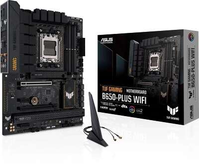 ASUS TUF GAMING B650-PLUS WIFI (Socket AM5, ATX, 4xDDR5(128GB), DP/HDMI, 2xPCIe 4.0x16/2xPCIe 4.0, 1xLAN (2.5GbE), 2x Wi-Fi 6, BT 5.2, 4xSATA 6Gb/s, 3xM.2, 1xType-C, 3xUSB 3.2, 4xUSB 2.0, ATX)