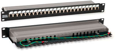 Патч-панель Hyperline PP3-19-24-8P8C-C5E-SH-110D 19" 1U 24xRJ45 кат.5e FTP