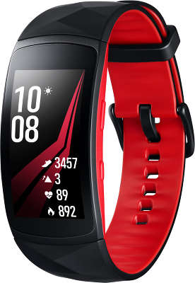 Фитнес-браслет Samsung Gear Fit 2 Pro SM-R365, чёрно-красный, длинный ремешок