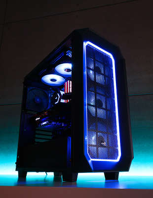 Корпус Aerocool [Project 7] P7-C0 черный , два акриловых окна , ATX, без БП, 2x USB 3.0