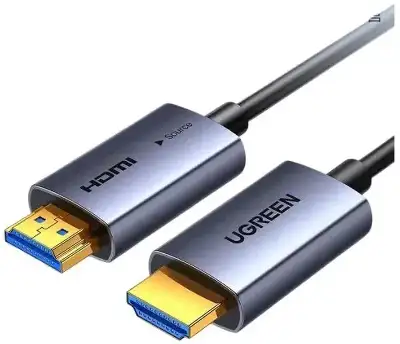 Кабель оптоволоконный UGREEN HD178 (45503) HDMI 4K Fiber Optic Cable Male to Male Aluminum Shell. Длина: 10м. Цвет: темно-серый