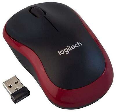 Мышь беспроводная Logitech M185 Red красная, оптическая, 1000dpi, 2.4GHz