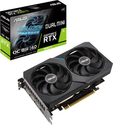 Видеокарта ASUS NVIDIA nVidia GeForce RTX 3060Ti Dual Mini V2 8Gb DDR6 PCI-E HDMI, 3DP