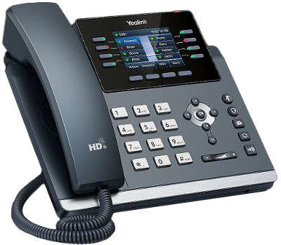 SIP-T44U, 12 аккаунтов, 2 порта USB, цветной экран, BLF, PoE, GigE, без БП