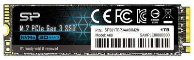 Накопитель SSD SILICON POWER 1Tb P34A60 (M.2 2280 PCI-E Gen4 x4, NVMe, R/W 2200/1600MB/s, 600TBW, RTL) (SP001TBP34A60M28)