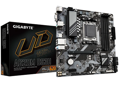 Материнская плата GIGABYTE A620M DS3H, AM5, A620, 4*DDR5, 4*SATA, 1*M.2, 1*USB 3.2, 4*USB 2.0, Type-C, 1*PCIx16, 1*PCIx1, DP+HDMI+D-Sub, mATX