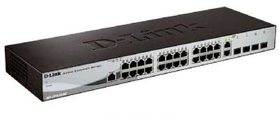 D-Link DGS-1210-28/ME/B2A Управляемый L2 коммутатор, 24x1000Base-T, 4x1000Base-X SFP, AC 220В/DC 12В(с возможностью мониторинга статуса питания коммутатора)