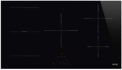 Встраиваемая электрическая панель SMEG/ Индукционная варочная панель, 90 см, Multizone, Ультранизкий профиль или вровень со столешницей, черный цвет