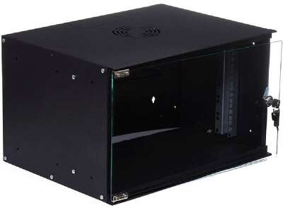 NEOMAX Шкаф телекоммуникационный   настенный 6U (520х400), стеклянная дверь, замок-ключ, разборный, цвет черный (1 коробка)[NM-CBWM-6U5240GKL-301-BK]