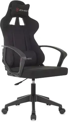 Кресло игровое Zombie Carry черный/серый с подголов. крестов. пластик пластик черный