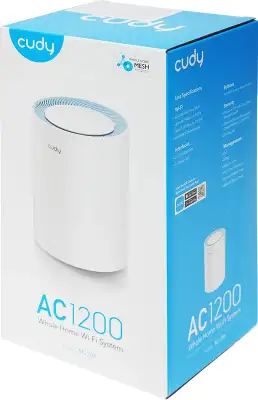 Бесшовный Mesh роутер Cudy M1200 (M1200(1-PACK)) AC1200 10/100BASE-TX белый