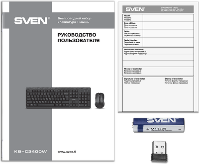 Клавиатура+мышь SVEN KB-C3400W SV-018887