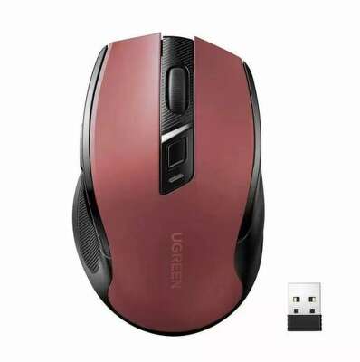 Беспроводная мышь UGREEN MU006 (25752) Ergonomic Wireless Mouse 4000DPI 2.4 GHz&BT. красный