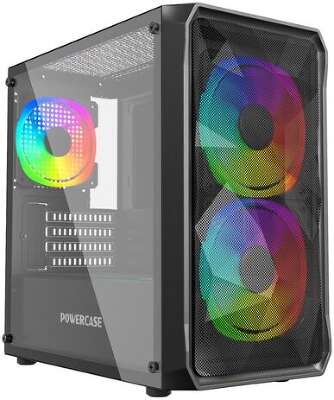 Корпус PowerCase Micro A3B ARGB, черный, mATX, без БП (CMMAB-A3)