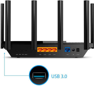 Роутер беспроводной TP-Link Archer AX73 AX5400 10/100/1000BASE-TX черный