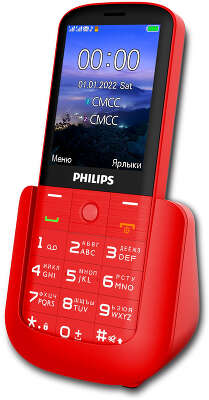 Мобильный телефон Philips E227 Xenium 32Mb красный моноблок 2Sim 2.8" 240x320 0.3Mpix GSM900/1800 FM microSD