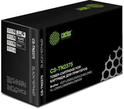 Картридж лазерный Cactus CS-TN2375 TN-2375 черный (2600стр.) для Brother DCP L2500/L2520/L2540/L2560