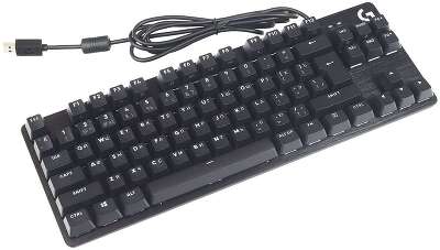 Клавиатура игровая Logitech G413 TKL SE черная, без цифрового блока, механические переключатели, белая подсветка, USB 1,8м, RTL