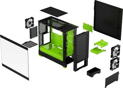 Корпус Fractal Design Pop Air RGB Green, черный/зеленый, ATX (FD-C-POR1A-04)