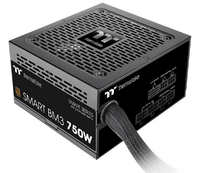 Блок питания Thermaltake Smart BM3 750W, ATX 3.0, PCIe Gen 5.0, APFC, 12cm Fan, 80+ Bronze, Semi Modular, Retail