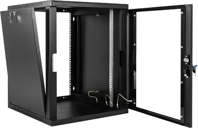 Шкаф коммутационный ЦМО (ШРН-15.650-9005) настенный 15U 600x658мм пер.дв.стекл 200кг черный 600мм 27кг 180град. 746мм сталь