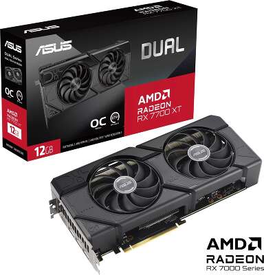Видеокарта ASUS AMD Radeon RX 7700 XT DUAL-RX7700XT-O12G 12Gb DDR6 PCI-E HDMI, 3DP
