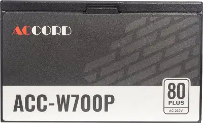 Блок питания Accord ATX 700W ACC-W700P 80 PLUS WHITE (20+4pin) 120mm fan 6xSATA RTL