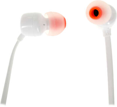 Гарнитура внутриканальные JBL Tune 110 1.2м белый проводные в ушной раковине (JBLT110WHT)
