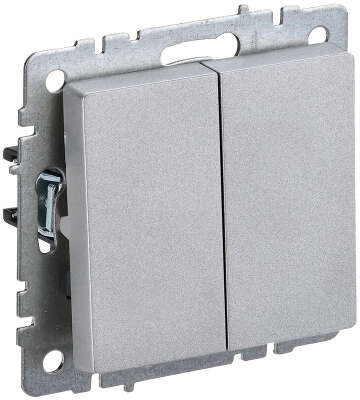 Выключатель IEK Brite ВС10-2-0-БрА скрыт. 2кл. IP20 алюминий (упак.:1шт) (BR-V20-0-10-K47)