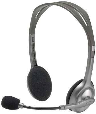 Гарнитура Logitech H110 серая, 2х jack 3.5мм, поворотный микрофон, кабель 1.8м
