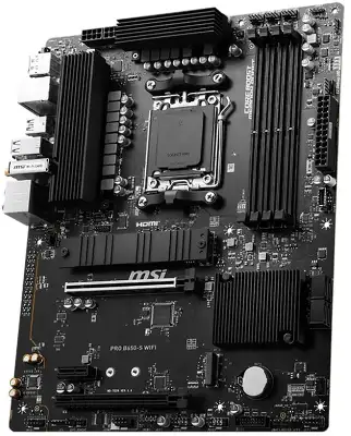 Материнская плата/ MB MSI AMD B650 sAM5, 4xDDR5(256GB), HDMI 2.1/DP, 2xPCIe 4.0x16, 1xPCIe 3.0, 1xLAN (2.5GbE), Wi-Fi, BT, 4xSATA 6Gb/s, 2xM.2, 1xUSB-C, 7xUSB 3.2, ATX