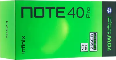 Смартфон Infinix X6850 Note 40 Pro 256Gb 8Gb зеленый моноблок 3G 4G 2Sim 6.78" 1080x2436 Android 14 108Mpix 802.11 a/b/g/n/ac NFC GPS GSM900/1800 GSM1900 Protect FM