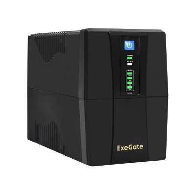 Exegate EP285597RUS ИБП ExeGate SpecialPro UNB-650.LED.AVR.EURO.RJ.USB <650VA/360W, LED, AVR, 2 евророзетки, RJ45/11, USB, Black>
