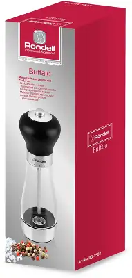 Мельница мех. Rondell Buffalo RD-1503 для перца/соли стальной/черный