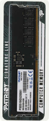 Память DDR5 16GB 5200MHz Patriot PSD516G520081 Signature RTL PC5-41600 CL42 DIMM 288-pin 1.1В single rank Ret