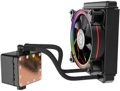 Жидкостное охлаждение Alseye H120, 1х120мм, 800~2000rpm, 4-pin, Al, черный/RGB, 1 секция, 45.2CFM, 35.2дБ, INTEL 1200/115x/775/2066/2011/1366, AMD AM5/AM4/AM3(+)/AM2(+)FM1 (AS.02.02.0018)