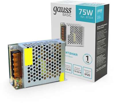 Блок питания Gauss Basic для лен.светод. серый (BT504)