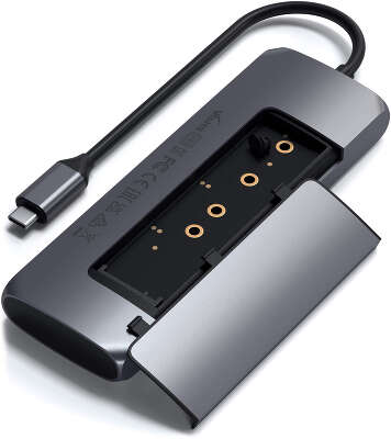 Адаптер Satechi USB-C Hybrid Multiport Adapter with SSD Enclosure, Space Grey [ST-UCHSEM]
