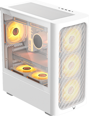 корпус Formula V Line Air Mesh G3 Plus White, MATX, Type-C*1, USB3.0*2, FRONT 3x120mm FRGB, REAR 1x120mm FRGB