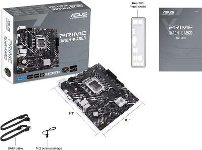 Материнская плата mATX LGA1700 ASUS PRIME H610M-K ARGB