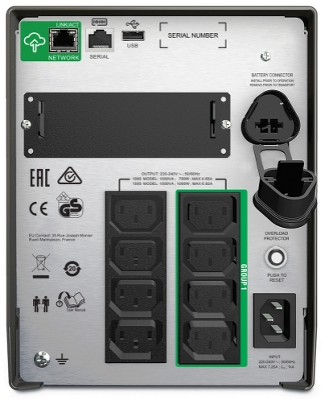 Источник бесперебойного питания APC Smart-UPS 1000VA/700W, Line-Interactive, LCD, Out: 220-240V 8xC13 (4-Switched), SmartSlot, USB, SmartConnect, Black, 1 year warranty (замена SMT1000I)