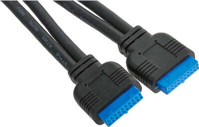 Планка USB на переднюю панель Exegate U3H-617, 3,5", 1*USB3.0+1*TypeC, черная, подсоед-е к мат. плате