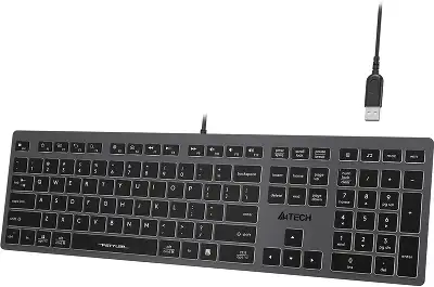 Клавиатура A4Tech Fstyler FX60H серый USB slim LED (FX60H GREY/WHITE)