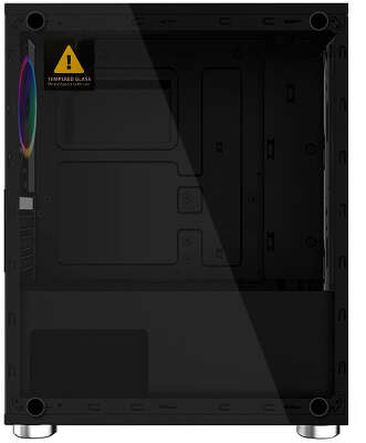 Корпус 1STPLAYER RAINBOW R2, закаленное стекло, черный, mATX, Без БП (R2-1R1)