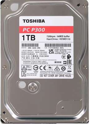 1TB Toshiba (HDWD110UZSVA) P300 {SATA 3, 7200 rpm, 64Mb buffer, 3.5