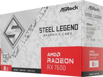 Видеокарта Asrock PCI-E 4.0 RX7600 SL 8GO AMD Radeon RX 7600 8Gb 128bit GDDR6 2320/18000 HDMIx1 DPx3 HDCP Ret