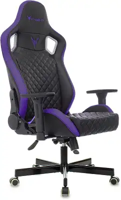 Кресло игровое Knight Outrider черный/фиолетовый ромбик эко.кожа с подголов. крестов. металл