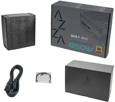 Блок питания Azza ATX 850W PSAZ-850G Gen.5 80+ gold (20+4pin) APFC 120mm fan 6xSATA Cab Manag RTL