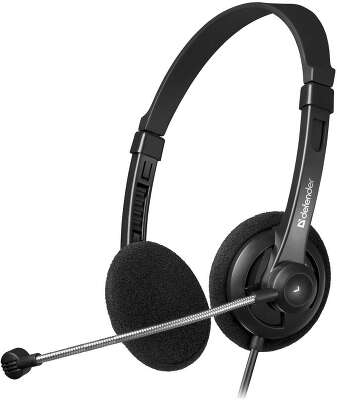 Гарнитура проводная DEFENDER Aura 104, для компьютера, накладная, черный (63104)